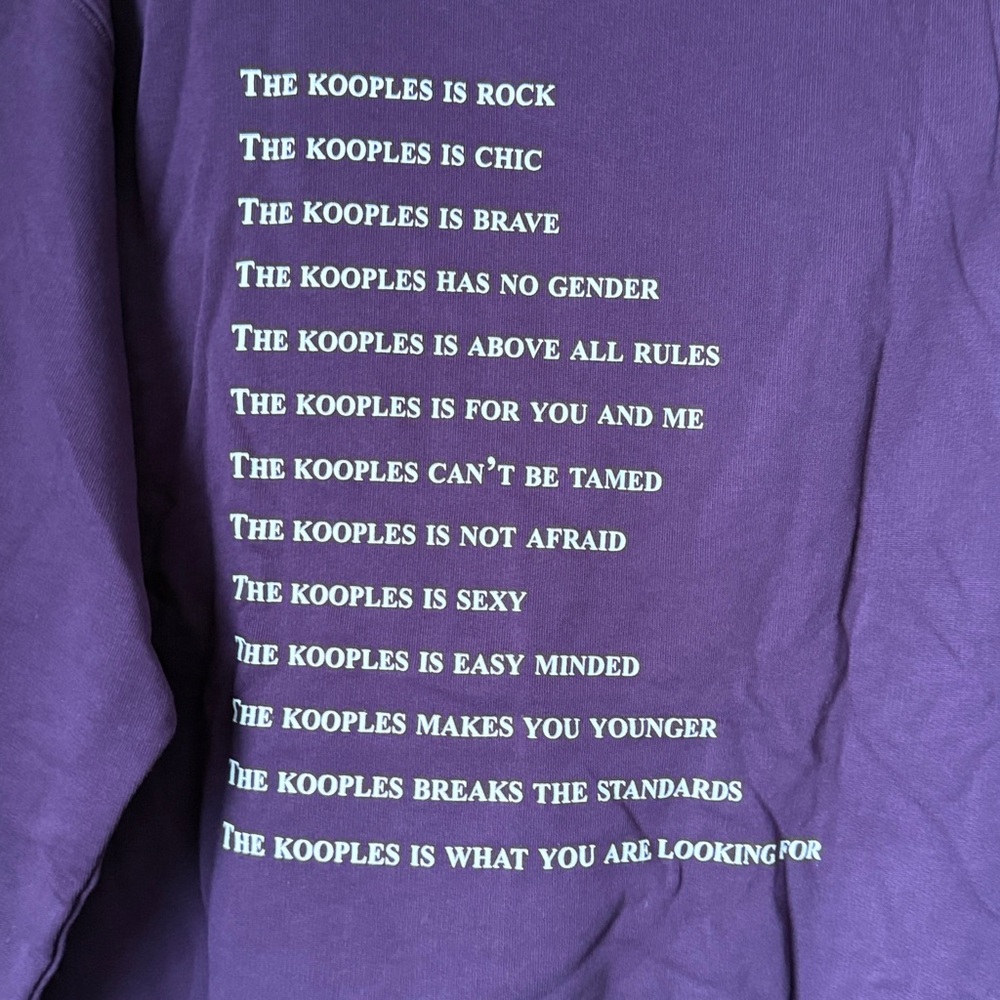 The Kooples What Is? Purple Graphic Hoodie Sweatshirt Relaxed NWT Sz XL Ret $240 - Picture 8 of 11